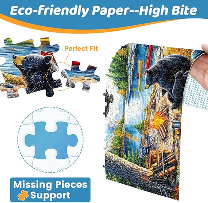 500 Piece Puzzles for Adults,Mother Kids Bear Eagle Large Piece Jigsaw Puzzle for Adults Kids Seniors,Recycled Cardboard Puzzle 500 Piece,Family Activity Great Gift for Family Friends 20.5 * 15 in
