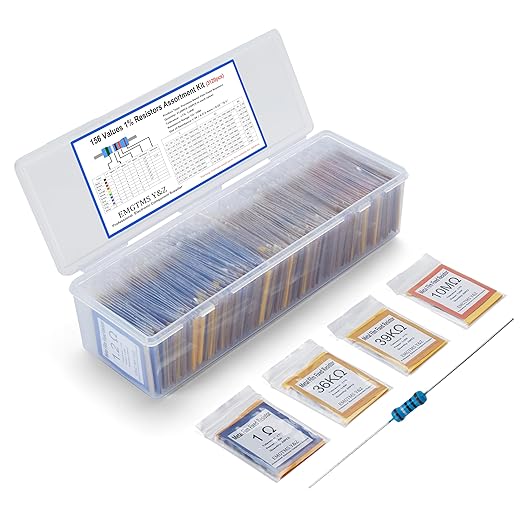 3120 Pcs 156 Values Metal Film Resistor Assortment Kit, 1/4W 1% Tolerance (1Ω-10MΩ), Professionally Organized with Labeled Bags & Durable Case | Ideal for DIY, Electronics, and Precision Circuits