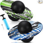 Junkin 2 Pcs Pogo Ball Trick Board Toy Balance Board Pogo Balance Bounce Ball with Pump and Strong Grip Deck for Fun Challenge Fidget Indoor,Outdoor Toys