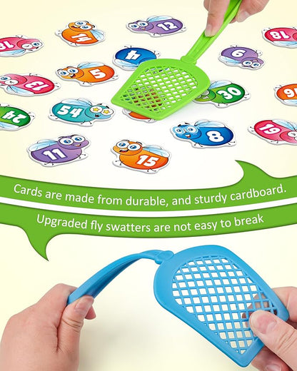 Coogam Math Counting Game, Math Manipulative Learning Swat The Fly Cards, Practice with Addition, Subtraction, Multiplication & Division, 1st 2nd & 3rd Grade Educational Toy for Homeschool