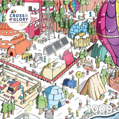 Cross & Glory - Arctic Explorer's Snowbound Giggles - 1000 Piece Jigsaw Puzzle for Adults & Kids 12+ | Funny Polar Adventure Magic Puzzle