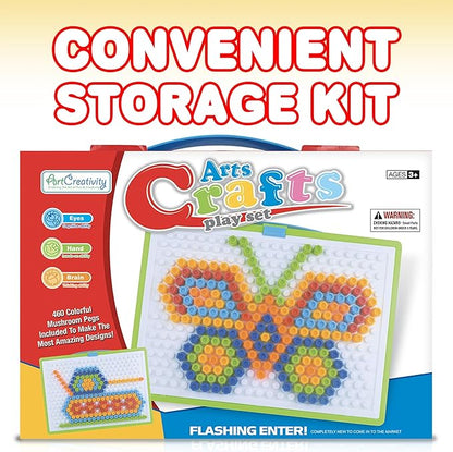 ArtCreativity Mushroom Peg Puzzle for Kids with 10-Challenges - Fun Brain Teaser for Children - Arts and Crafts Creative Educational Learning Toy - Gift Idea for Boys and Girls