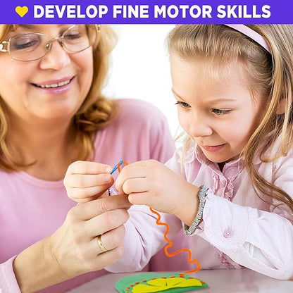 Flying Childhood Soft Felt Sewing Kit for Kids, Sewing My First Purses, Create 6 Simple and Cute DIY Sewing Bag Projects, Birthday Gifts Toys for Girls 4-12 Years Old, Help Improve Fine Motor Skills