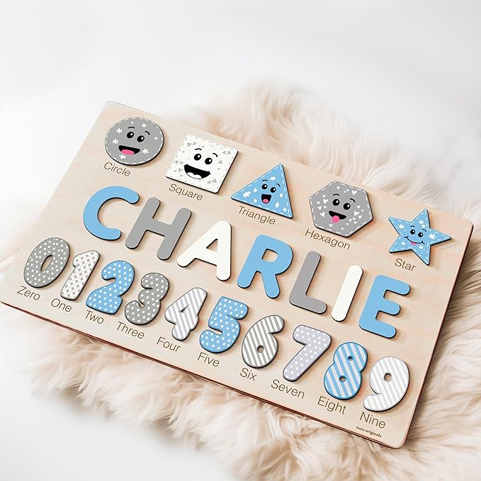 Wood Name Puzzle, Kid Gift, Toddler Name Puzzle, Baby Name Puzzle, Baby Gift, Baby Boy Gift, Baby Girl Gift, Toddler Gift, Birthday Gift, Toddler Toy, Baby Toy, Montessori, Custom Puzzle