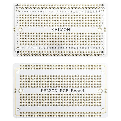 Solderable Breadboard PCB Board Gold-Plated Solder Breadboard for DIY Electronics Projects Apply to Arduino Soldering Projects 3.5"x2.05" (5 Pack + 2 Mini Board, White)