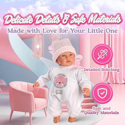 Llorens Cuquita 11.8" Soft Body Doll – Realistic Doll for Toddlers – Premium Quality with Soft, Handwashable Cotton Clothing – The Ideal Gift for Sparking Imaginative Play!