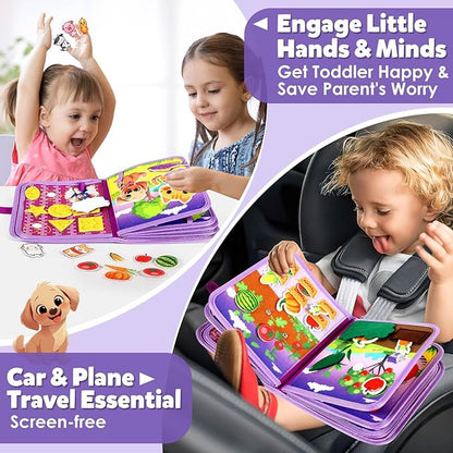GOLIYEAN Montessori Busy Book for Toddlers 1-3, Busy Board Montessori Toys for 1 Year Old Girl Birthday Gift, Educational Learning Sensory Quiet Activity Books, Travel Toys for Airplane Car