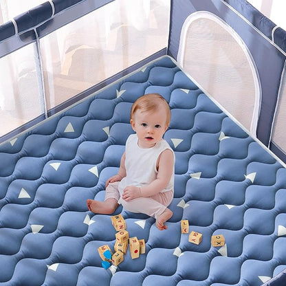 Premium Foam Baby Play Mat for Floor, 50x50 Playpen Mat, Thicken One-Piece Crawling Mat, Non-Slip Cushioned Baby Playmats for Infants, Babies, Toddlers, Play & Tummy Time