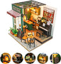 DIY Miniature Dollhouse Kit, Minihouse Crafts for Adults, Wooden Mini Craft Coffee Shop, Mini House Building Kit, Book Nook Kit，Diy Booknook Kit, Dollhouse Home Decor