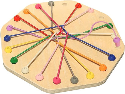10-Piece Wooden Rope Untangling Puzzle Game–Knot Logic Board Toy for Kids & Family, Multi-Level Brain Teaser to Develop Fine Motor Skills