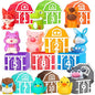 Oriate Farm Animal Learning Toys for Toddlers 1,2,3 Year Old, 20Pcs Farm Animals Montessori Toy for Counting Sorting Color Recognition & Matching, Finger Puppets & Stacking Toys 12M+