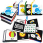Soft Cloth Baby Book Toy 0-6 Months, Black White Baby Learning Book(Pack of 4),Touch and Feel Crinkle Infants 6-18 Months,Early Educational Toy 0-3, Gift for Babies Infants