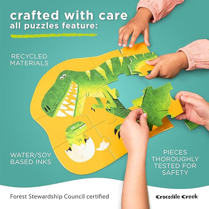 Crocodile Creek 36-Piece Jigsaw Floor Puzzle - Fun Floor Puzzles for Kids Ages 3-5 - Heavy-Duty Shaped Box for Storage - Vehicles - 24" W x 18" H Finished