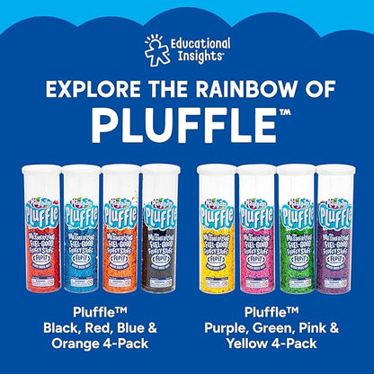 Educational Insights Pluffle® Black & White 2-Pack - Sensory Bin Foam Set, No Mess Alternative to Sand Toys & Slime for Toddlers, Fun Sensory Table Filler for Home or Classroom, Gift for Kids Ages 3+