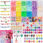 Taybonds DIY Bracelet Making Kit for Kids Age 6+, 1400+ Pcs Jewelry Making Ket with Polymer Clay Charms, Alphabet Beads, Pony, Pearl and Clay Beads, Unicorn Mermaid Panda Charms for Crafting Gifts