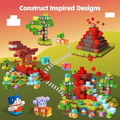 GobiDex Magnetic Blocks Kids Building Toys for Boys Girls 3+, Game-Based Build Jurassic MagWonder with Magnet Construction Dinosaur Toys, Upgraded STEM Sensory Gift for Birthday