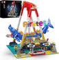 Mould King Pirate Ship Building Set, 1922+ Pcs Amusement Park Model Kit with Shark Shape, Swing Boat with Motor, Home Decoration Building Toys for Teens and Adults, Collectible Gift for Birthday