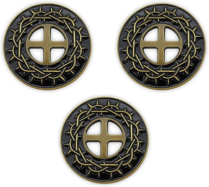 Crown of Thorns Coin, Bulk Pack of 3, by His Stripes We are Healed, Isaiah 53:5 Gift, Pocket Token of Healing and Protection, Collectible Challenge Coin for Easter, Sobriety & Recovery Chip