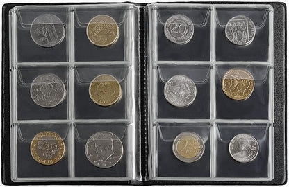 Coin Collection Album 60 Pockets - 4.5x4.5cm/1.8x1.8 inch Coin Holder Book Coin Storage Album Money Penny Pocket for Collectors Blue CS0106BL