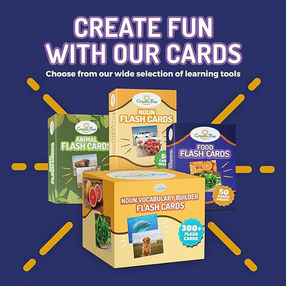 150 Noun Food and Animal Flash Cards Set, Montessori Educational Games, Vocabulary Builder Picture Cards for Speech Therapy, ESL, Occupational Therapy, Autism, Dementia and SLP Learning Materials