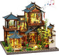 DIY Miniature House Kit - Miniature Wooden Dollhouse Kit - Mini House Building Kit for Adults - Vintage Courtyard Tiny Model House Kit with LED, Miniature Kit, Creative DIY Adult Crafts Gift