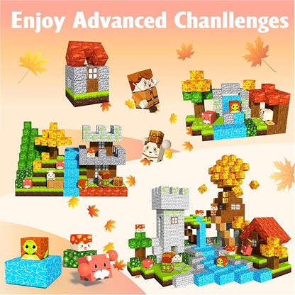 Magnetic Blocks,Magnet Building Blocks for Kids, STEM Sensory Travel Toys with Magnetic Cubes, Montessori Toddlers Educational Toys for Boys & Girls 4-8 5-7 8-12 Years Old Birthday Gifts