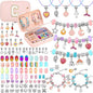 140 PCS Charm Bracelet Making Kit Cute Charm Beads for Jewelry Making DIY Bracelet Craft Kit for Valentine Christmas Birthday Gifts with Portable Bracelet Box
