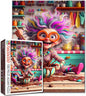 Grandma Baking Puzzles for Adults 1000 Pieces Colorful Kitchen Chaos Jigsaw Puzzles for Game Nights Rainbow Hair Jigsaw Puzzle for Challenging Family Activity Game DIY Craft Puzzle Home Decor Gifts