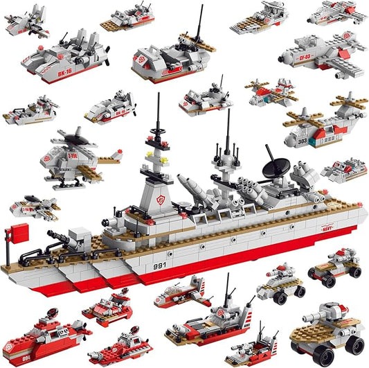 Sitodier STEM 811pcs Construction 25 in 1 Cruiser Ocean Ship Building Toy for 6+ Boys | 25 Models Engineering Building Bricks Kit for Ages 6-12