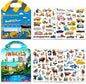 2pack Reusable Sticker Books for Kids 2-4,Vehicle Cars & Animals 3D Jelly Stickers Activity Busy Book for Toddlers Boys Girls Road Trip Airplane Train Car Travel Essentials Toy - 112pcs Stickers