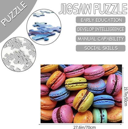 Tucocoo Colorful Macaron Jigsaw Puzzles for Adults 1000 Pieces, Hard Difficult Challenging Puzzles for Adults DIY Crafts Puzzles for Home Decoration Gifts, Family Puzzle Perfect for Game Nights