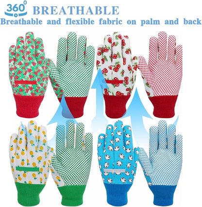 Kids Gardening and Garden Gloves for Toddler,Children's Yard Work Glove,Gift,Cute Pattern,Age3-8