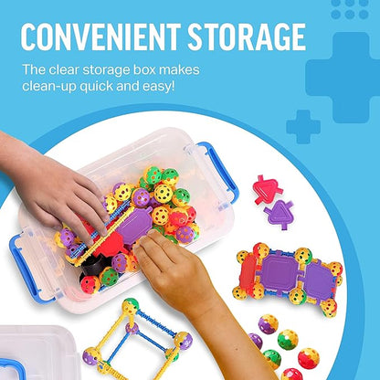 Educational Building Blocks Kit, 176 Pieces, Ages 4-8, Easter Basket Stuffers Gifts for Kids