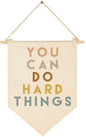 Classroom Decor-Inspirational Classroom Quotes-Teacher Gift-Canvas Hanging Pennant Flag Banner Wall Poster Sign-You Can Do Hard Things-Positive Growth Mindset Quotes for Playroom Homeschool Nursery