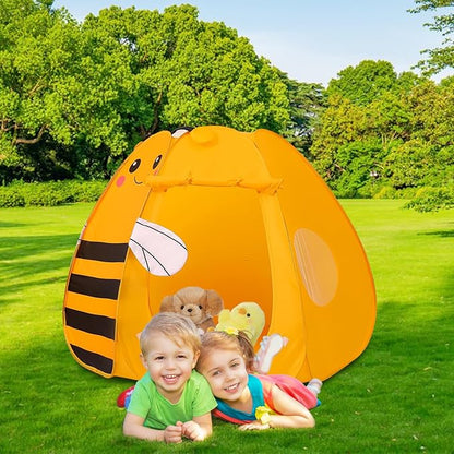 Kids Play Tent Pop up Tent Turtles Automatic Setup Play House Tent for Girls and Boys Outdoor and Indoor (Bee)