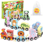 11 Pcs Magnetic Train Set Montessori Toys for 1 2 3 Years Old Toddlers Boys Girls, Wooden Animals Preschool Learning Activities Educational Sensory Toys Birthday Gifts Ages 1-3, 2-4