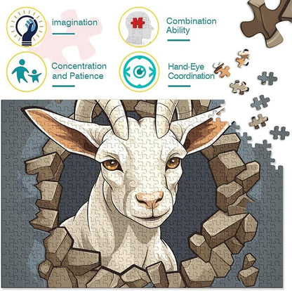 Sheep Thickened Wooden Jigsaw Puzzles Adults Fun 1000 Pieces 3D Animal Stress Relief Toy Education Game Home Decoration Toy Intellectual Game Challenge Educational 1000pcs (75x50cm)