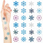 Landhoow 240 Pcs Winter Snowflake Tattoos Temporary Glitter Blue Silver Snowflake Temporary Tattoos for Snowman Apparel Accessories Stickers for Winter Themed Party Decor
