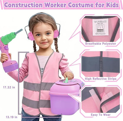 Kids Tool Set, 31 PCS Kids Tool Box Pretend Play Construction Toy with Electric Drill Hammer Tool Accessories Toddler Tool Set for Girls Boys Ages 3 4 5 6 7 Years Old