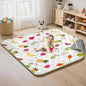 Baby Play Mat for Floor 50x50, Activity Mat, Thicken Soft Fabric Foam Play Mat for Baby, Washable Non-Slip Cushioned Crawling Mat for Babies, Infants, Toddlers（White Fruit