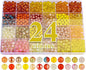 XSEINO About 1200PCS 6mm Glass Beads Bracelet Making Kit,24 Assorted Warm Yellow Wilt Series Colorful Crystal Beads for Bracelet and Jewelry Making and DIY Crafts,Friendship Bracelets
