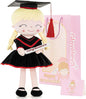 Gloveleya Graduation Plush Doll – 16 Inch Baby Girl Gift with Cap & Gown, Keepsake Congratulation Present for Kindergarten & School Graduation, Soft Cloth Doll with Gift Bag