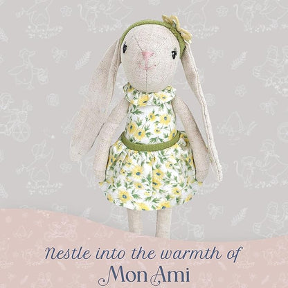 MON AMI Daisy The Bunny Stuffed Doll - 9", Soft & Cuddly Plush Animal Doll, Use as Toy or Room Décor, Great Gift for Kids of All Ages