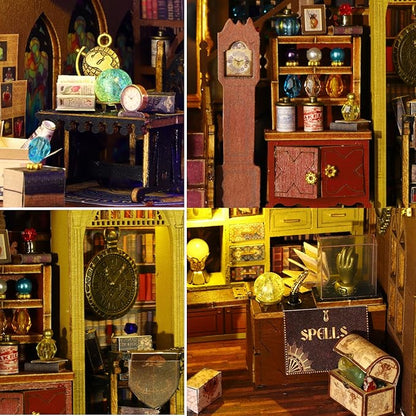 DIY Miniature House Kit Tiny House Model Kit with Open-able Door, DIY Wooden Dollhouse Miniature Kit for Adults Teens, Creative Crafts Book Nook Magic Model Kits, Home Decor