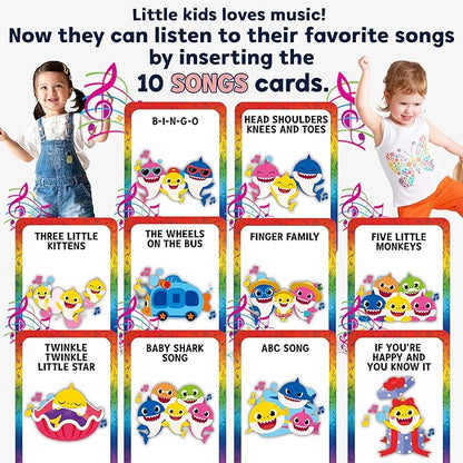 Baby Shark Flash Cards for Toddlers 2-4 Years | Sensory Toys for Autism and Autistic Non-Verbal Kids Ages 2 3 4 5 6 | Speech Therapy Learning Toys with Music, Phrases, ABC, Numbers, Sight Words