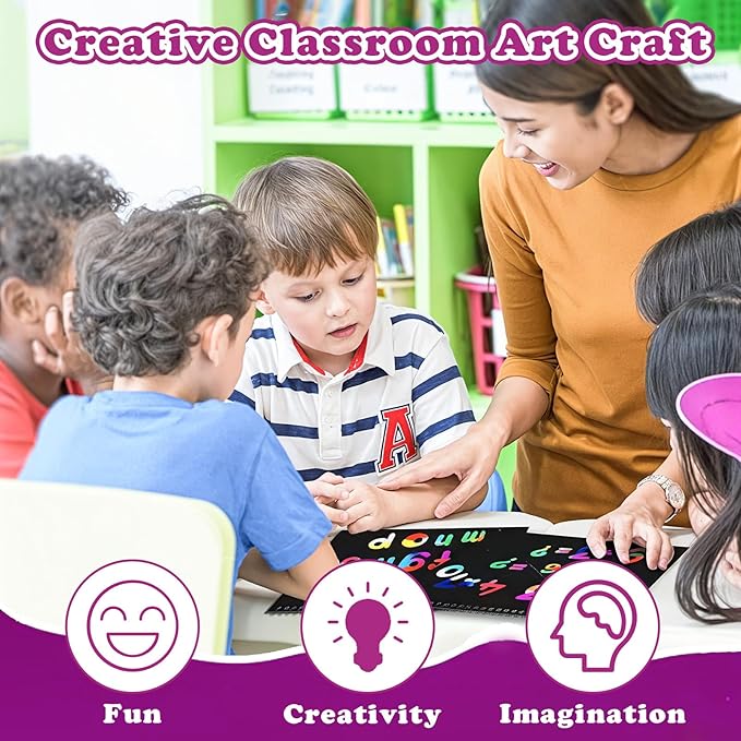 HXDOGSP Scratch Art for Kids: 20 Pack Rainbow Scratch Paper Party Favors - Art Crafts Notebook Suitable for Birthday Gifts/School Crafts Kit/Classroom Prizes for Girls and Boys Aged 4-12