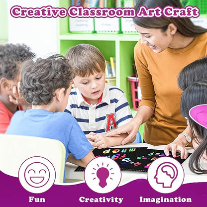 HXDOGSP Scratch Art for Kids: 28 Pack Rainbow Scratch Paper Party Favors - Art Crafts Notebook Suitable for Birthday Gifts/School Crafts Kit/Classroom Prizes for Girls and Boys Aged 4-12