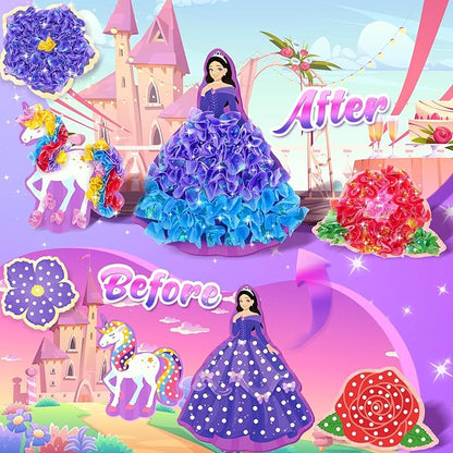 ZOOI Poke Art Kits, Arts and Crafts for Kids 4-6, Pretty Pretty Princess Game, Poke in Crafts for Kids Ages 4-8, Birthday Gifts for 4, 5, 6, 7, 8 Year Old Girl Toys Age 6-8 Art Kits