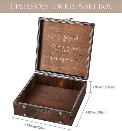 AW BRIDAL Mr and Mrs Wedding Keepsake Box for Couples, Wooden Memory Boxes with Lids, Bridal Shower Gifts for Bride Bachelorette Party, 2025 Engagement Gift for Newlyweds and Marriage Couple