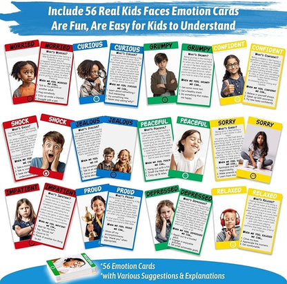 Garybank Emotion Tower Social Emotional Learning Activities for Kids, Sel Feelings Games W/56 Emotion Cards, Play Therapy Social Skills Board Game for Kid Age 6+, School Counselors Gifts